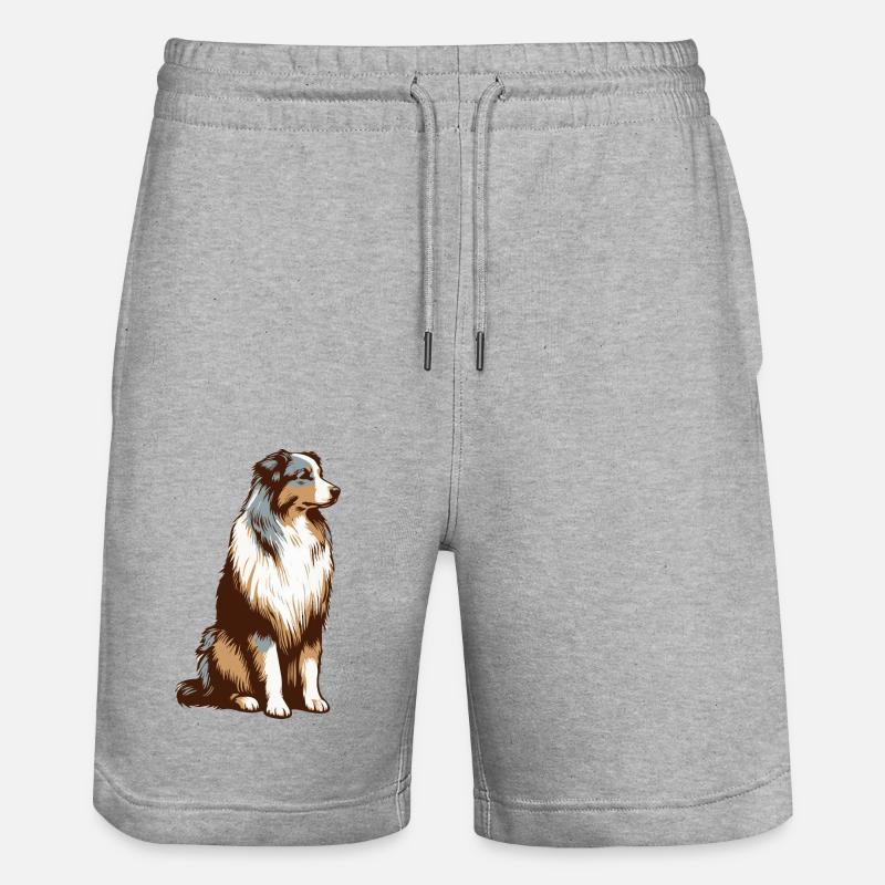 Australian Shepherd - Stanley/Stella Unisex Bio Joggingshorts Trainer  - Grau meliert