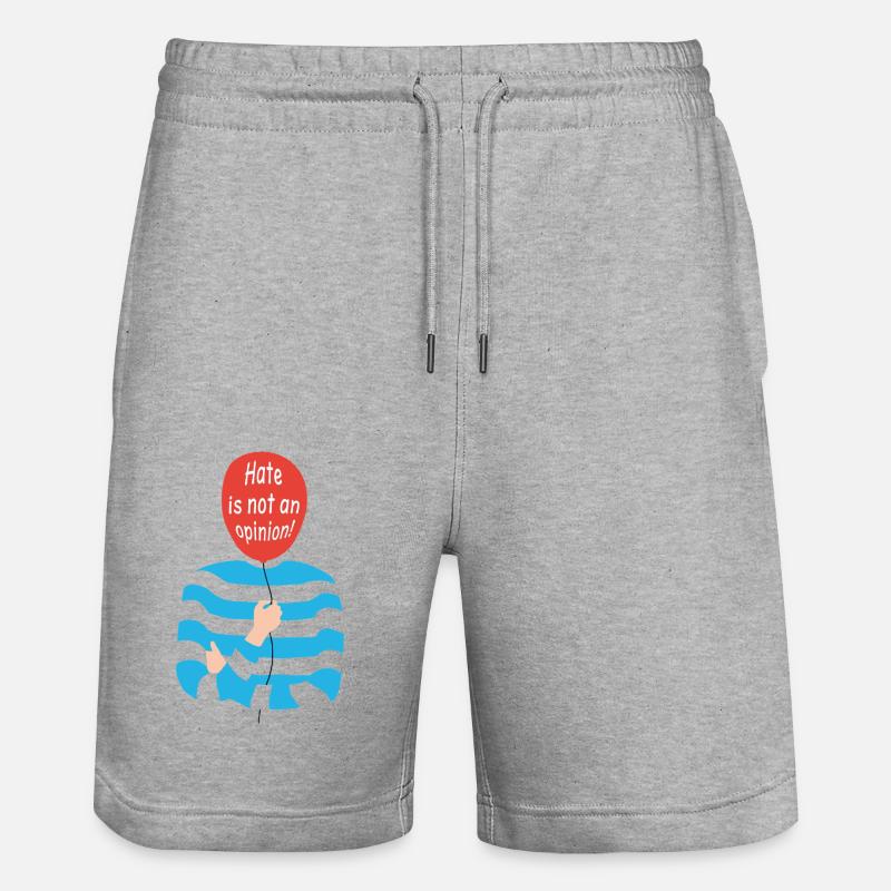 Hate is not an opinion - Stanley/Stella Unisex Bio Joggingshorts Trainer  - Grau meliert