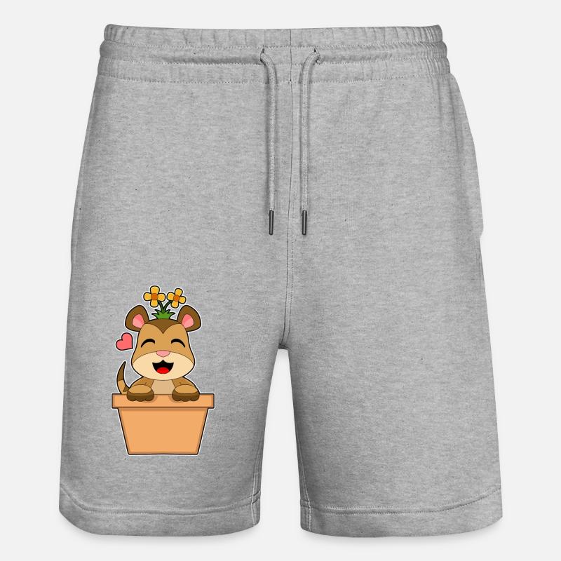 Fleur de suricate - Short de jogging bio TRAINER Stanley/Stella unisexe - gris chiné