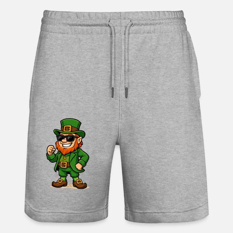 leprechaun sonnenbrille comic - Stanley/Stella Unisex Bio Joggingshorts Trainer  - Grau meliert