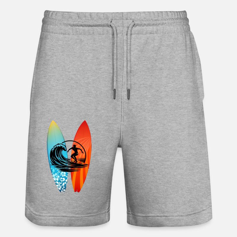 Surfeur planche de surf - Short de jogging bio TRAINER Stanley/Stella unisexe - gris chiné