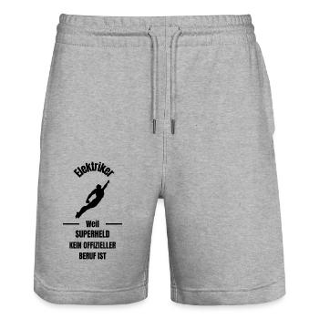 Elektriker - Stanley/Stella Unisex Bio Joggingshorts Trainer  - Grau meliert - Vorne - Nik (191cm) & Marisol (170cm)