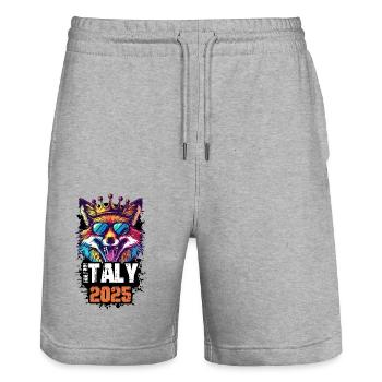 Italien 2025 Urlaub Fuchs - Stanley/Stella Unisex Bio Joggingshorts Trainer  - Grau meliert - Vorne - Nik (191cm) & Marisol (170cm)