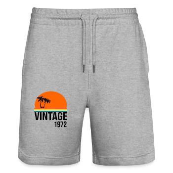 Jahrgang 1972 - Stanley/Stella Unisex Bio Joggingshorts Trainer  - Grau meliert - Vorne - Nik (191cm) & Marisol (170cm)