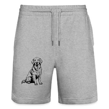 Golden Retriever Portrait Dog Dogs Wilsigns - Stanley/Stella Trainer Unisex Organic Jogging Shorts - heather grey - Front - Nik (191cm) & Marisol (170cm)