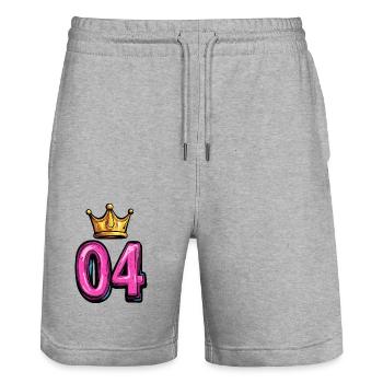 Couronne à 4 chiffres - Short de jogging bio TRAINER Stanley/Stella unisexe - gris chiné - Devant - Nik (191cm) & Marisol (170cm)
