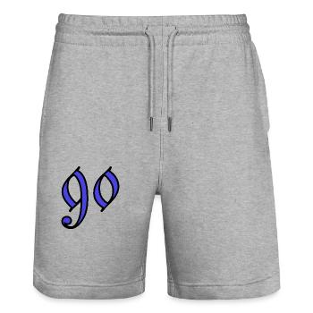 90. 90 JAHRE. 90. JAHRESTAG. 90-JÄHRIGES JUBILÄUM. - Stanley/Stella Unisex Bio Joggingshorts Trainer  - Grau meliert - Vorne - Nik (191cm) & Marisol (170cm)
