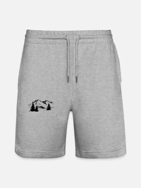 Berge Bäume - Stanley/Stella Unisex Bio Joggingshorts Trainer - Grau meliert