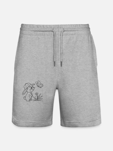Bunny bunny with cap - Stanley/Stella Trainer Unisex Organic Jogging Shorts - heather grey