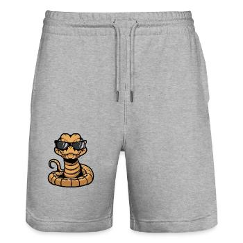 Animal serpent cobra - Short de jogging bio TRAINER Stanley/Stella unisexe - gris chiné - Devant - Nik (191cm) & Marisol (170cm)