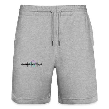 GAMER EN TOURNÉE - Short de jogging bio TRAINER Stanley/Stella unisexe - gris chiné - Devant - Nik (191cm) & Marisol (170cm)