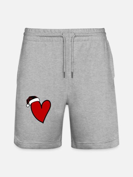 Herz Weihnachten - Stanley/Stella Unisex Bio Joggingshorts Trainer - Grau meliert