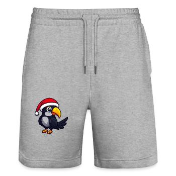 Tukan Vogel Weihnachten Niedlich - Stanley/Stella Unisex Bio Joggingshorts Trainer  - Grau meliert - Vorne - Nik (191cm) & Marisol (170cm)