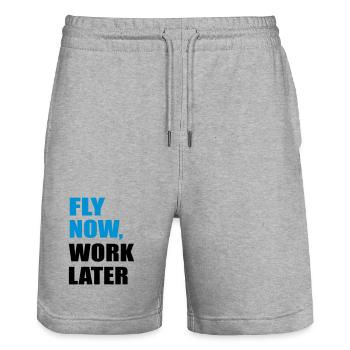 fliegen - Stanley/Stella Unisex Bio Joggingshorts Trainer  - Grau meliert - Vorne - Nik (191cm) & Marisol (170cm)