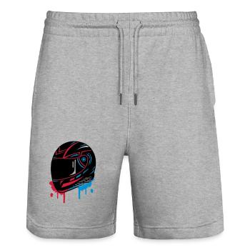 cooles Motorradhelm Graffiti - Stanley/Stella Unisex Bio Joggingshorts Trainer  - Grau meliert - Vorne - Nik (191cm) & Marisol (170cm)