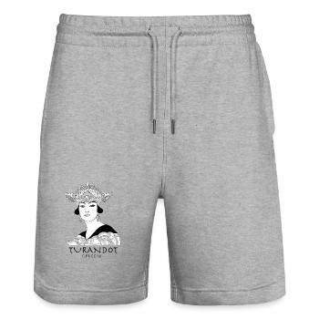 Turandot T-shirt - Stanley/Stella Trainer Unisex Organic Jogging Shorts - heather grey - Front - Nik (191cm) & Marisol (170cm)