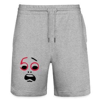 Help, 50 years! - Stanley/Stella Trainer Unisex Organic Jogging Shorts - heather grey - Front - Nik (191cm) & Marisol (170cm)