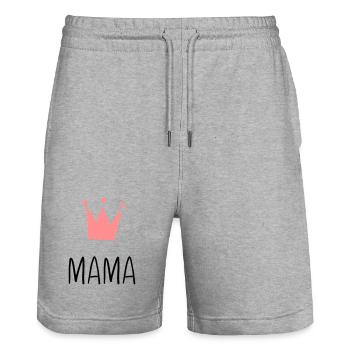 Mama Krone - Beste Mama - Stanley/Stella Unisex Bio Joggingshorts Trainer  - Grau meliert - Vorne - Nik (191cm) & Marisol (170cm)