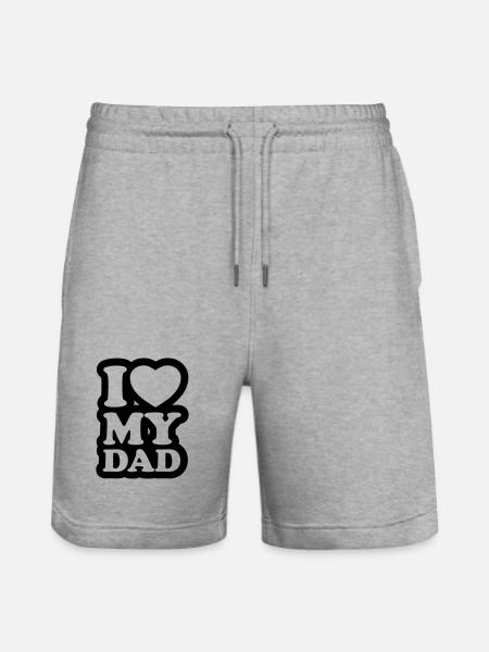 I love my dad - Stanley/Stella Trainer Unisex Organic Jogging Shorts - heather grey
