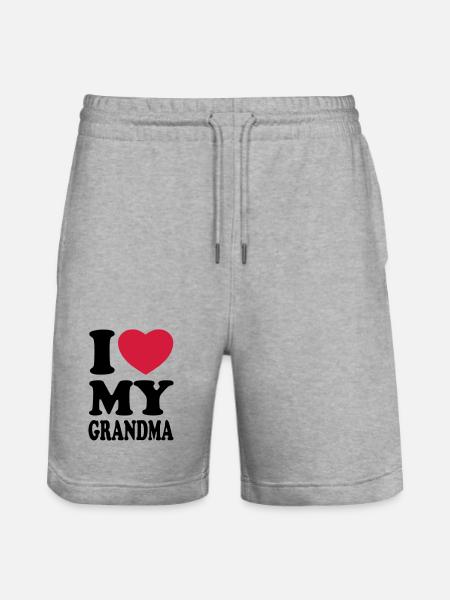 I love my grandma - Stanley/Stella Trainer Unisex Organic Jogging Shorts - heather grey