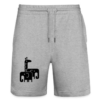 animaux - Short de jogging bio TRAINER Stanley/Stella unisexe - gris chiné - Devant - Nik (191cm) & Marisol (170cm)