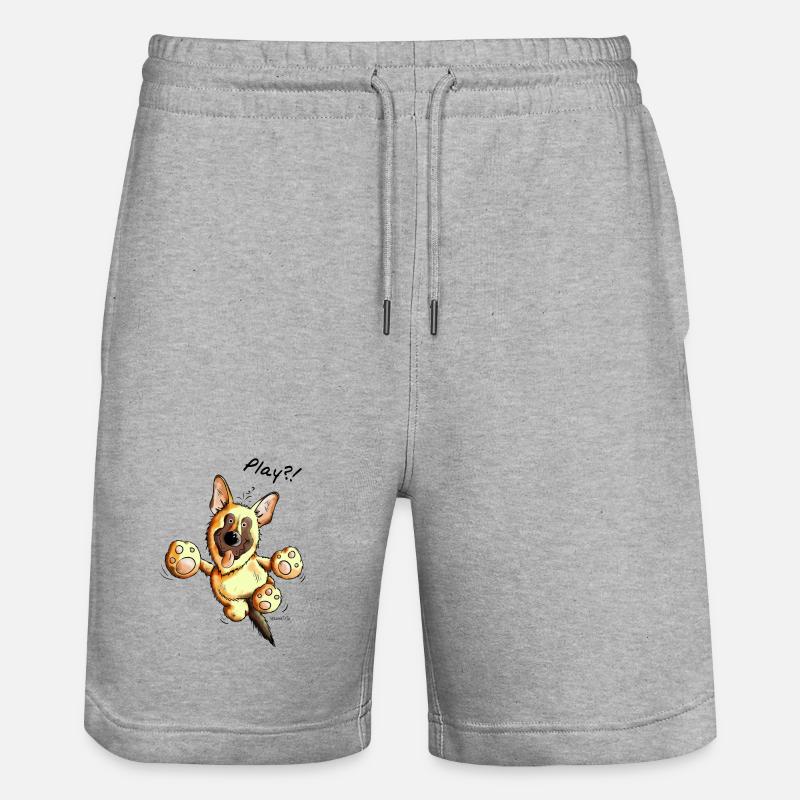 Schäferhund Play - Deutscher Schäferhund - Hund - Stanley/Stella Unisex Bio Joggingshorts Trainer  - Grau meliert