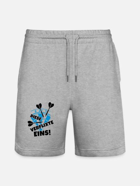 humor dart dartscheibe - Stanley/Stella Unisex Bio Joggingshorts Trainer - Grau meliert