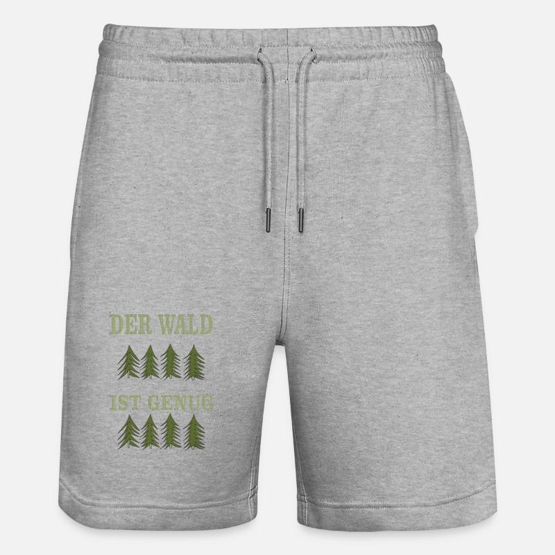 DER wald ist genug - Stanley/Stella Unisex Bio Joggingshorts Trainer  - Grau meliert