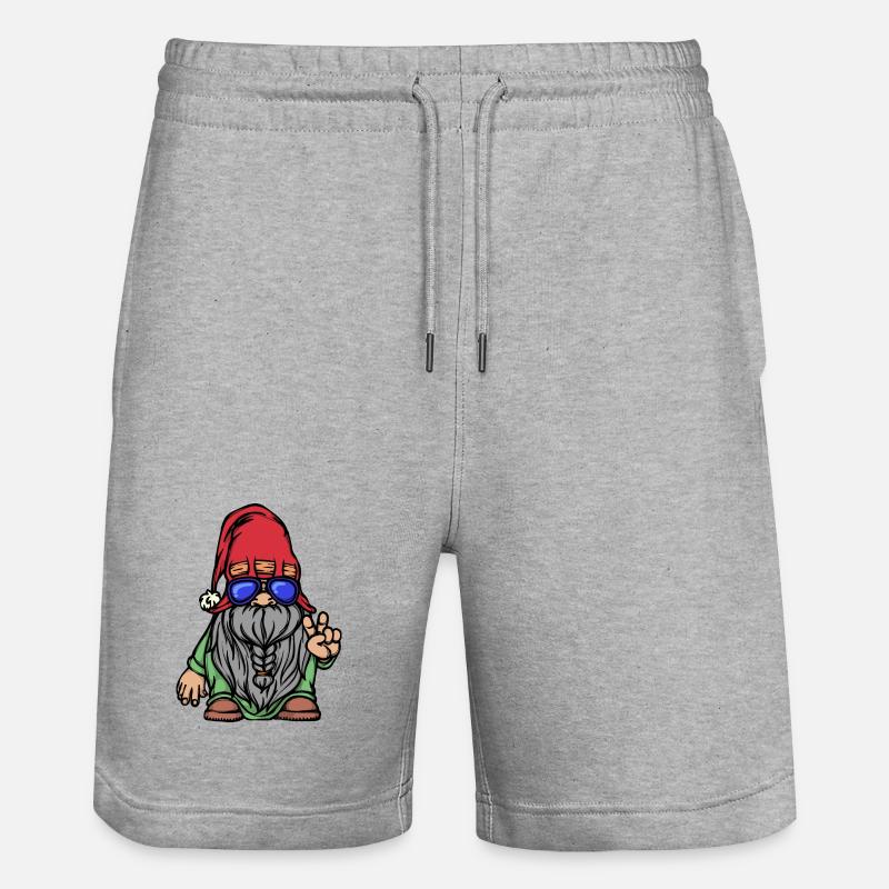 Bart Vollbart Gesichtsbehaarung Bartfrisur - Stanley/Stella Unisex Bio Joggingshorts Trainer  - Grau meliert
