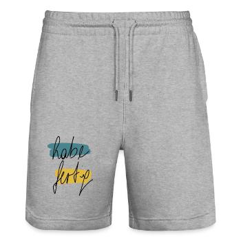 Habe fertig - Stanley/Stella Unisex Bio Joggingshorts Trainer  - Grau meliert - Vorne - Nik (191cm) & Marisol (170cm)