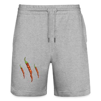 Piments - Short de jogging bio TRAINER Stanley/Stella unisexe - gris chiné - Devant - Nik (191cm) & Marisol (170cm)