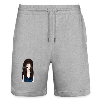 IMG 6955 - Stanley/Stella Unisex Bio Joggingshorts Trainer  - Grau meliert - Vorne - Nik (191cm) & Marisol (170cm)