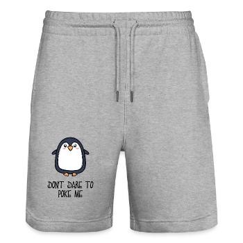 Cool Animal Bird Statement Pingouin Pôle Sud - Short de jogging bio TRAINER Stanley/Stella unisexe - gris chiné - Devant - Nik (191cm) & Marisol (170cm)