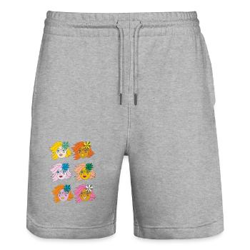 Summer Girls - Stanley/Stella Trainer Unisex Organic Jogging Shorts - heather grey - Front - Nik (191cm) & Marisol (170cm)