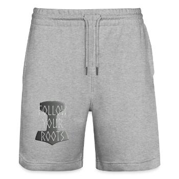 Mjölnir Donar Hammer Thor - Follow your Roots grau - Stanley/Stella Unisex Bio Joggingshorts Trainer  - Grau meliert - Vorne - Nik (191cm) & Marisol (170cm)