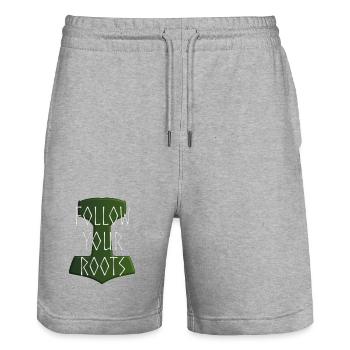 Follow your Roots - Hammer Donar Thor Mjölnir - Stanley/Stella Unisex Bio Joggingshorts Trainer  - Grau meliert - Vorne - Nik (191cm) & Marisol (170cm)