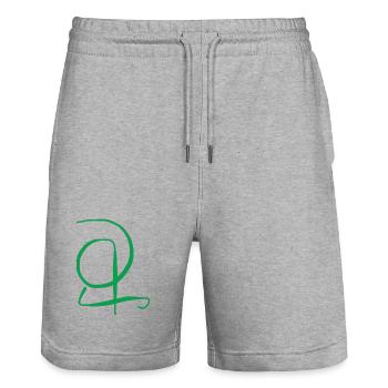 Idée cadeau pour les amateurs de calligraphie - Short de jogging bio TRAINER Stanley/Stella unisexe - gris chiné - Devant - Nik (191cm) & Marisol (170cm)