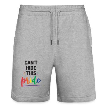 Pride Month - Ich kann diesen Stolz nicht verbergen - Stanley/Stella Unisex Bio Joggingshorts Trainer  - Grau meliert - Vorne - Nik (191cm) & Marisol (170cm)