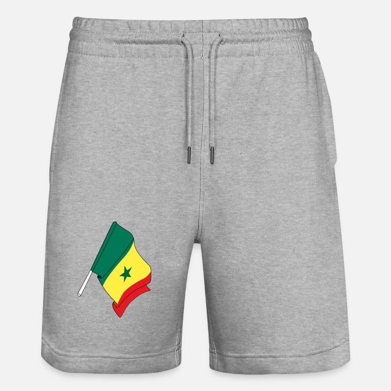 Drapeau du Sénégal - Short de jogging bio TRAINER Stanley/Stella unisexe - gris chiné