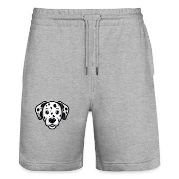 Dalmatian head in comic style - Stanley/Stella Trainer Unisex Organic Jogging Shorts - heather grey - Front - Nik (191cm) & Marisol (170cm)