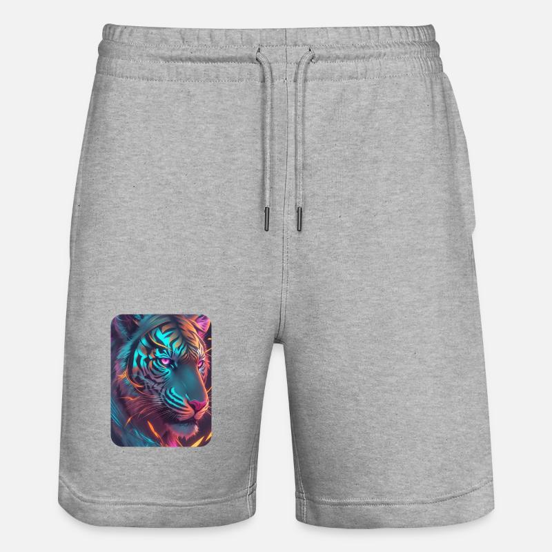 Néon Tiger Thème Lucid - Short de jogging bio TRAINER Stanley/Stella unisexe - gris chiné
