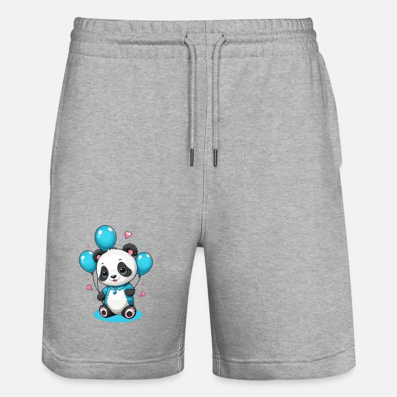 Ours panda mignon - Short de jogging bio TRAINER Stanley/Stella unisexe - gris chiné