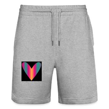 MUTTERTAG. SCHÖNEN MUTTERTAG. MAMA - Stanley/Stella Unisex Bio Joggingshorts Trainer  - Grau meliert - Vorne - Nik (191cm) & Marisol (170cm)