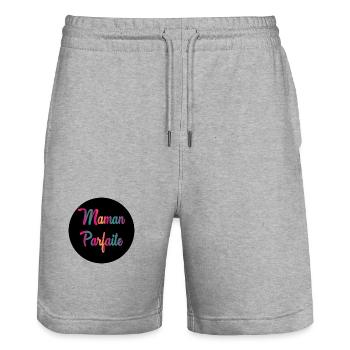 MAMA. MUTTERTAG. SCHÖNEN MUTTERTAG - Stanley/Stella Unisex Bio Joggingshorts Trainer  - Grau meliert - Vorne - Nik (191cm) & Marisol (170cm)