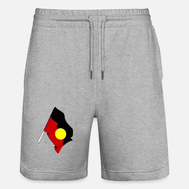 Drapeau des Aborigènes - Short de jogging bio TRAINER Stanley/Stella unisexe - gris chiné