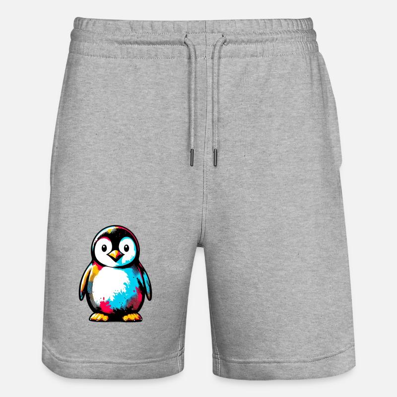 Penguin - Stanley/Stella Trainer Unisex Organic Jogging Shorts - heather grey