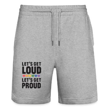 LGBT Pride Month - Let's get Loud, let's get proud - Stanley/Stella Unisex Bio Joggingshorts Trainer  - Grau meliert - Vorne - Nik (191cm) & Marisol (170cm)