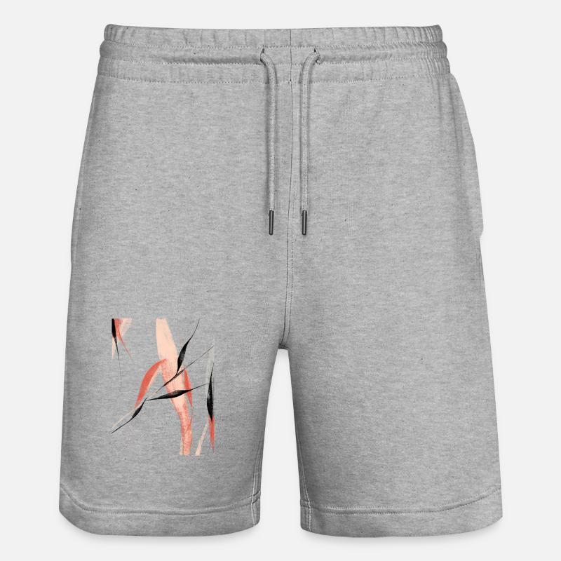 Abstrakte Weidenäste - Stanley/Stella Unisex Bio Joggingshorts Trainer - Grau meliert