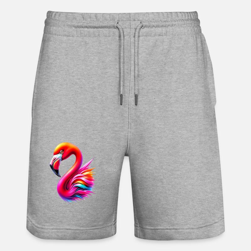 Flamingo - Stanley/Stella Unisex Bio Joggingshorts Trainer - Grau meliert
