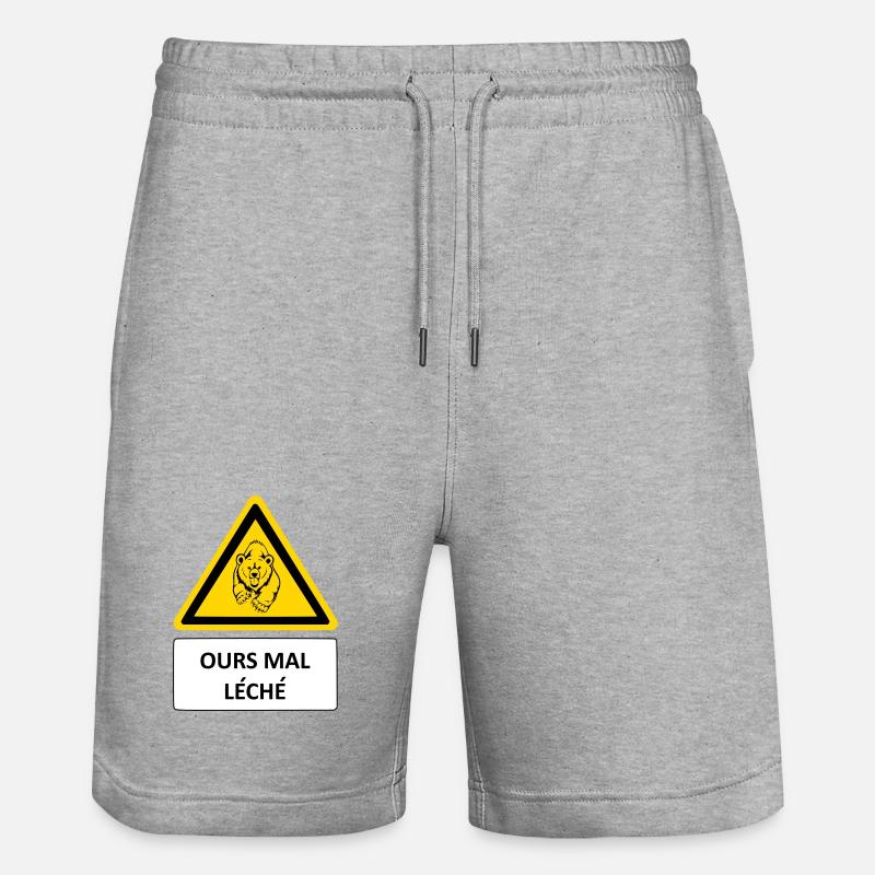 Ours mal léché - Short de jogging bio TRAINER Stanley/Stella unisexe - gris chiné